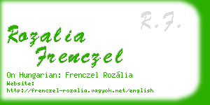 rozalia frenczel business card